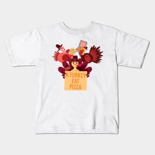 Vegan Save a Turkey Eat Pizza Thanksgiving Kids & Adults Kids T-Shirt